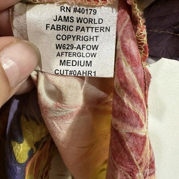 Jams World Women’s Afterglow Hawaiian Palm Tree Floral Peasant Top Sz M - Picture 12 of 16